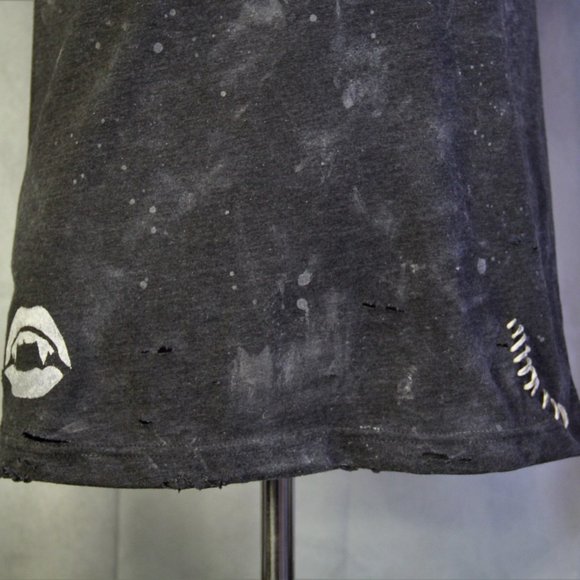 Satan Handmade Distressed Destroyed Ripped Studded - Picture 2 of 5